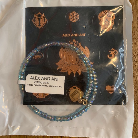 Alex and Ani Jewelry - Alex and Ani blue iridescent beads bangle